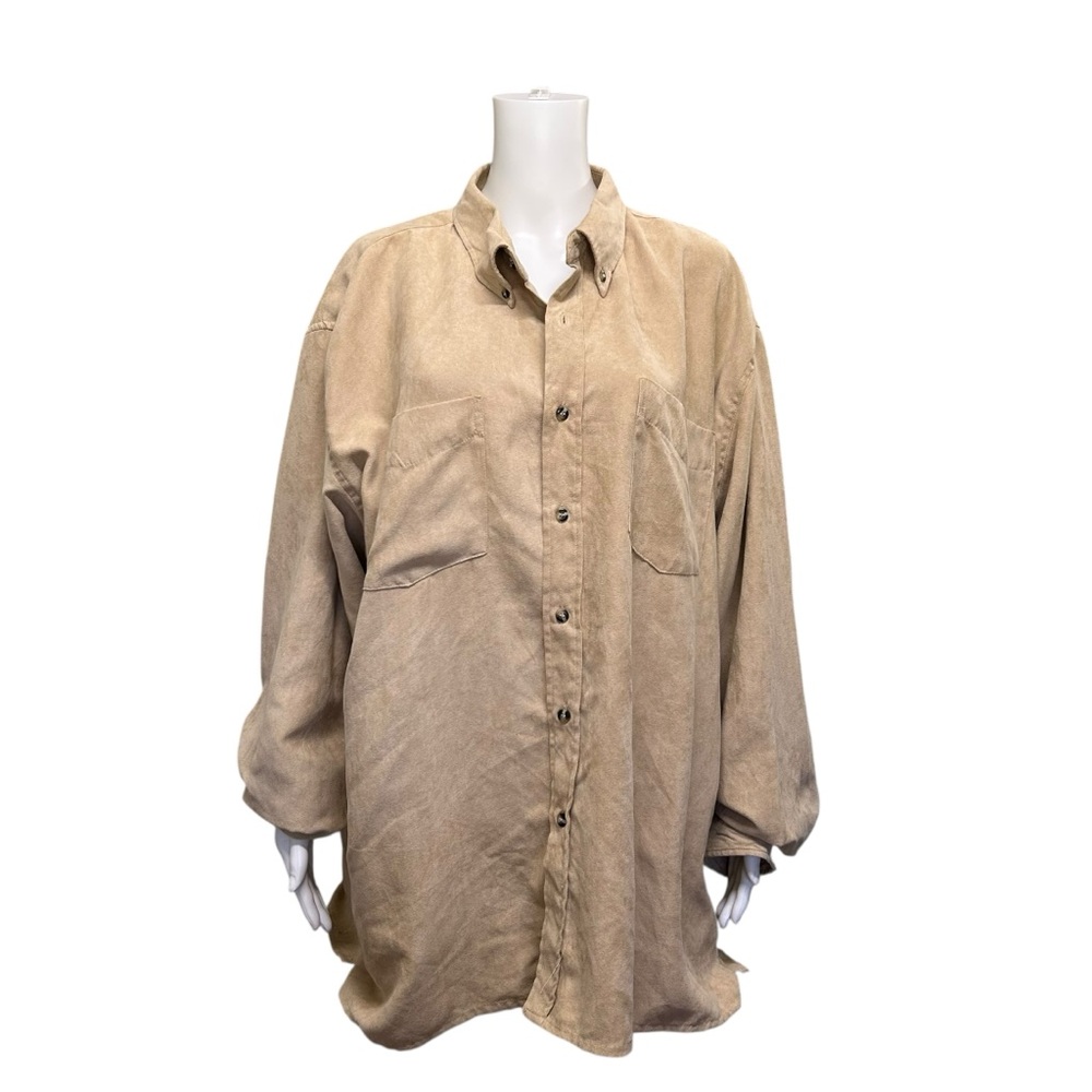 Cache Creek Faux Suede Shirt Neutral Size 2X